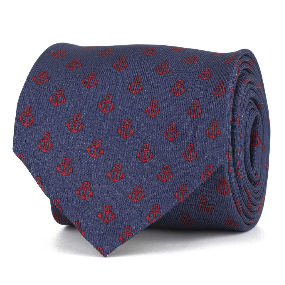 Rubinacci Cravatta in twill di seta con stampa ancora rossa Moda
