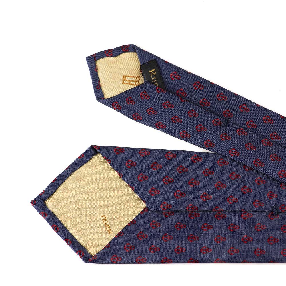 Rubinacci Cravatta in twill di seta con stampa ancora rossa Moda