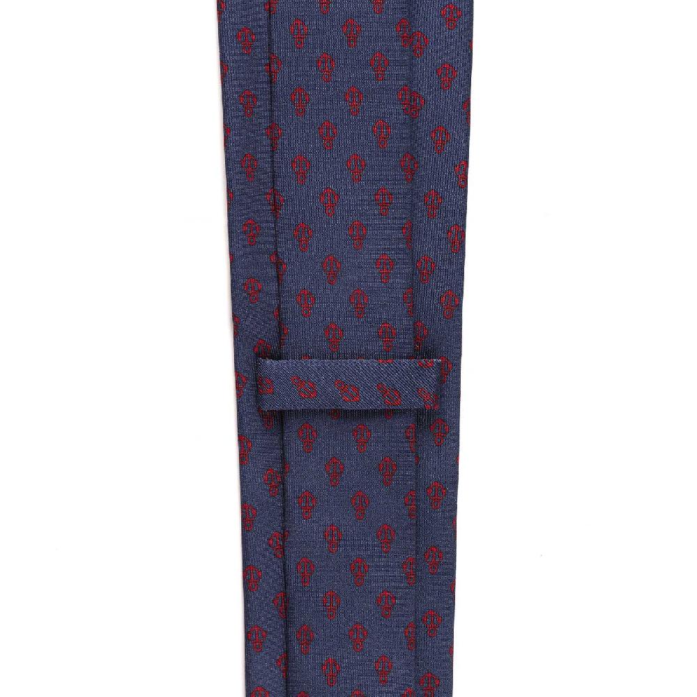 Rubinacci Cravatta in twill di seta con stampa ancora rossa Moda