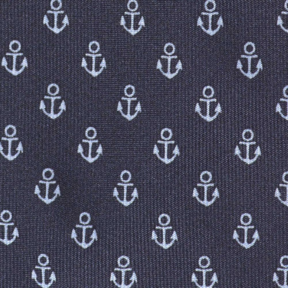 Rubinacci Cravatta in twill di seta con stampa ancora azzurra Sconto di tempo limitato