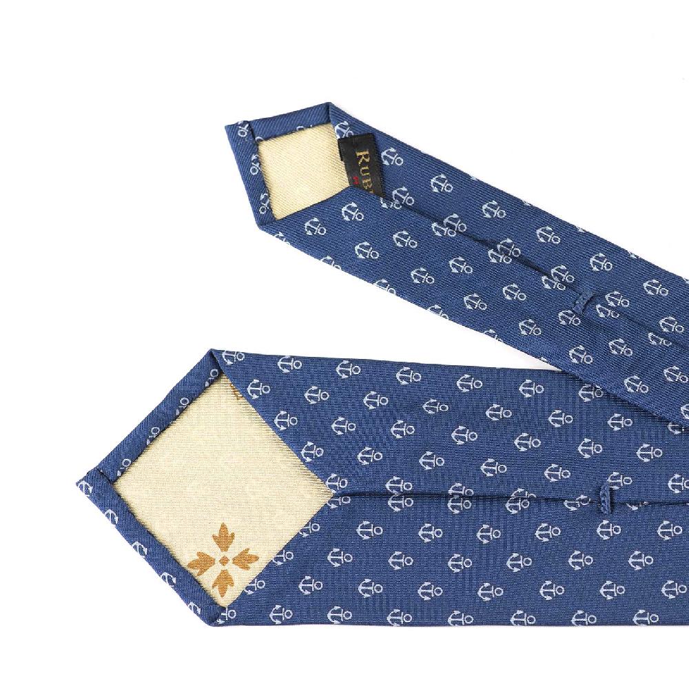 Rubinacci Cravatta in twill di seta con stampa ancora celeste Negozio online di fabbrica