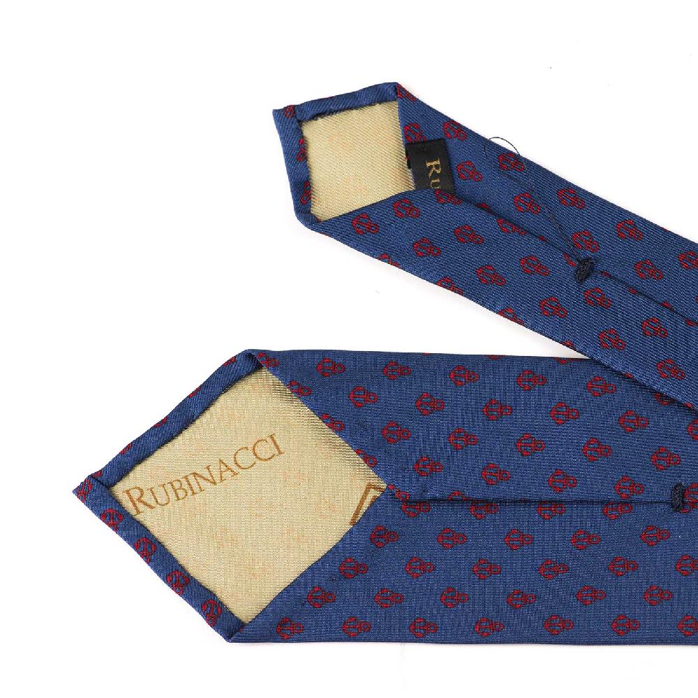 Rubinacci Cravatta in twill di seta con stampa ancora rossa Offerta speciale