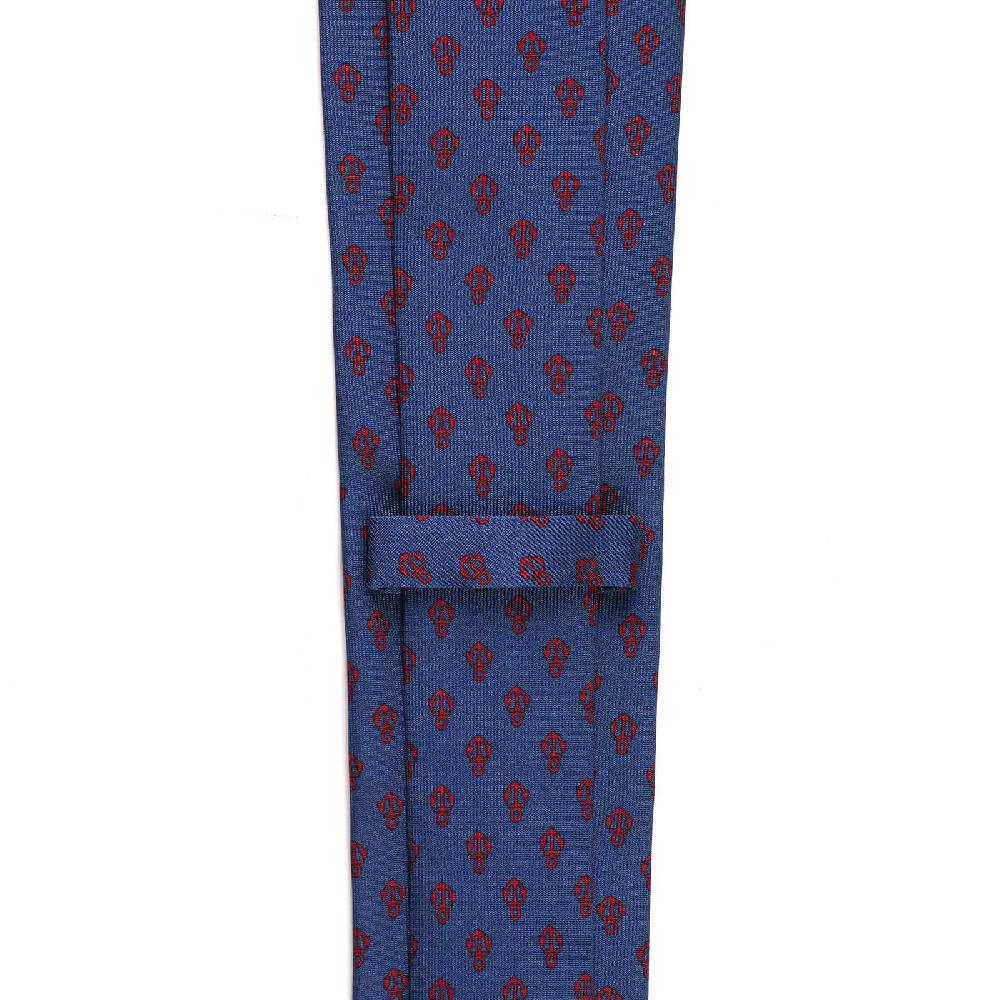 Rubinacci Cravatta in twill di seta con stampa ancora rossa Offerta speciale