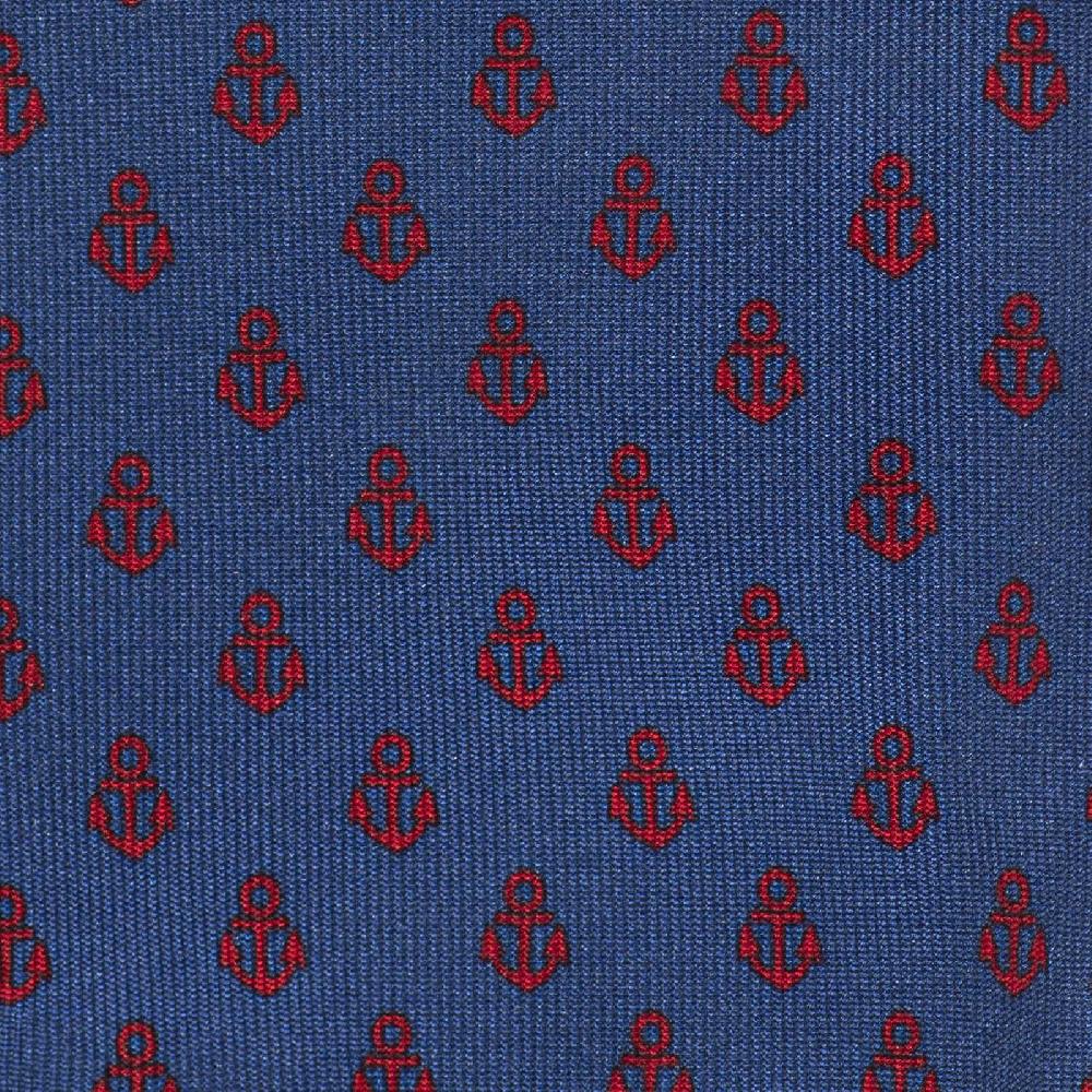Rubinacci Cravatta in twill di seta con stampa ancora rossa Offerta speciale