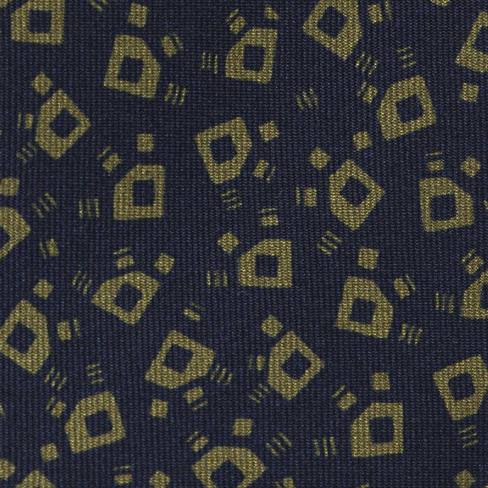 Rubinacci Cravatta in twill di seta navy blu con stampa geometrica Grande vendita