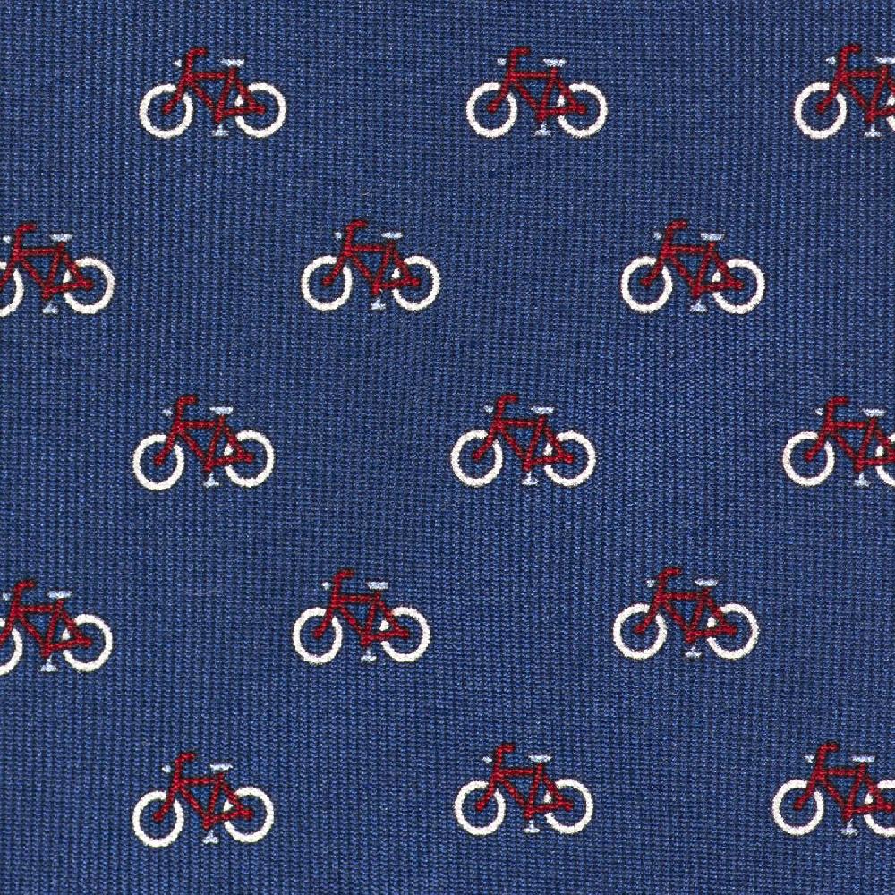 Rubinacci Cravatta in twill di seta con stampa bicicletta rossa Fornitura limitata