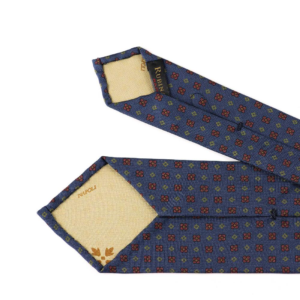 Rubinacci Cravatta in twill di seta blu con stampa floreale Offerta esclusiva