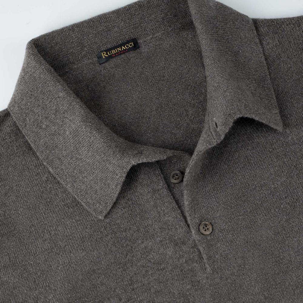 Rubinacci Polo in cashmere fango Super sconto