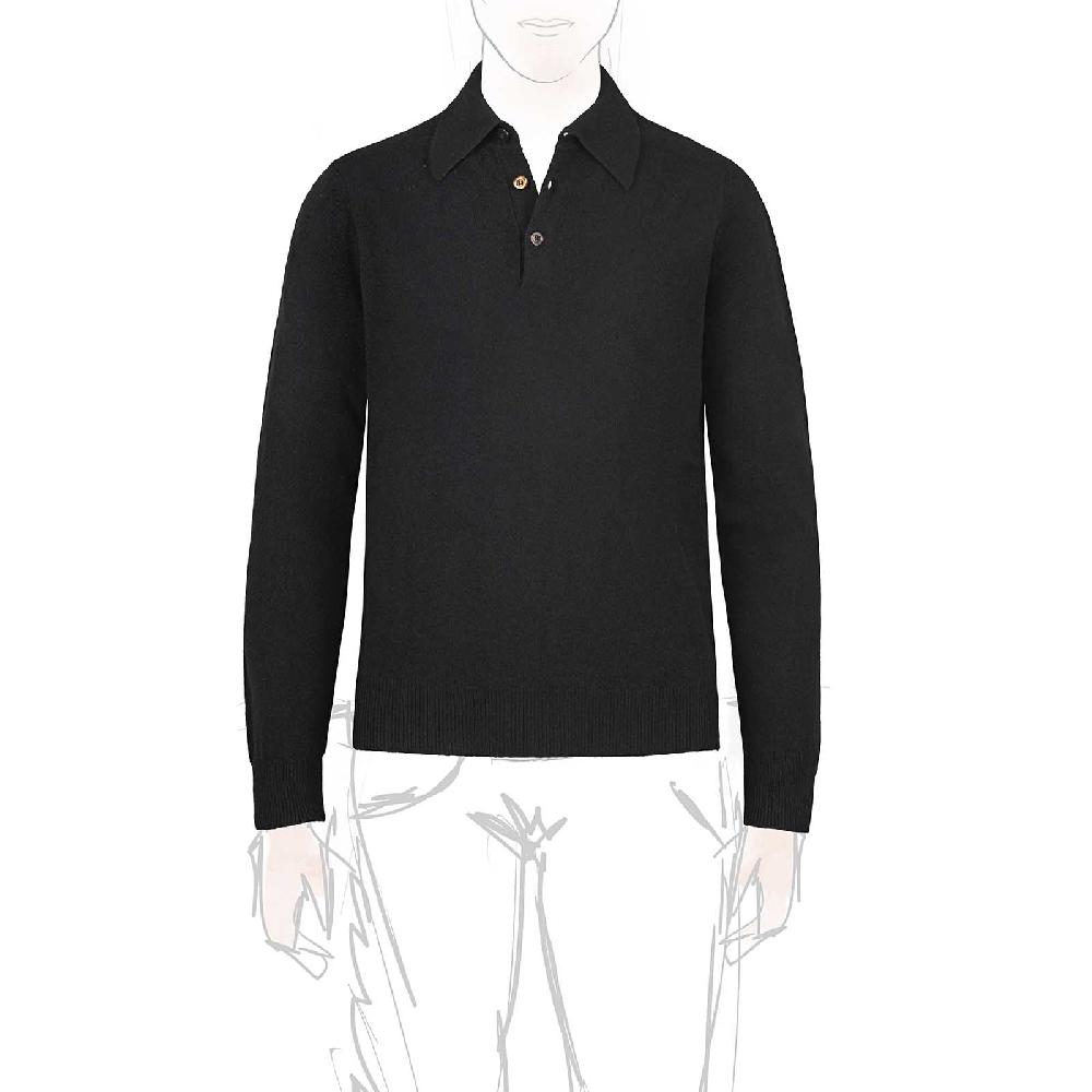 Rubinacci Polo in cashmere nero Trasporto libero internazionale