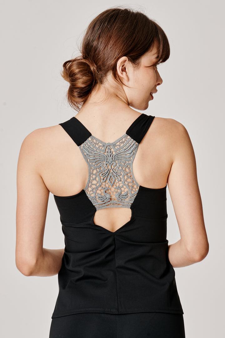 Sàpopa Tulipano Grey Lace Tank Top Consegna Veloce