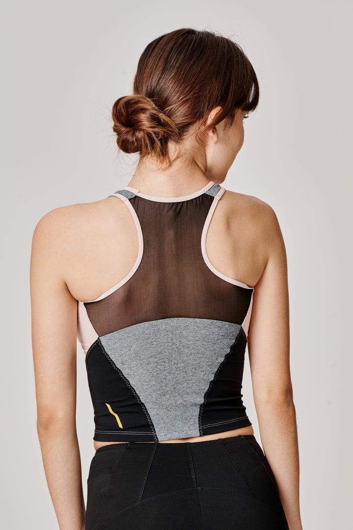 Sàpopa Classy Grey-Pink Crop Top Spedizione Gratuita