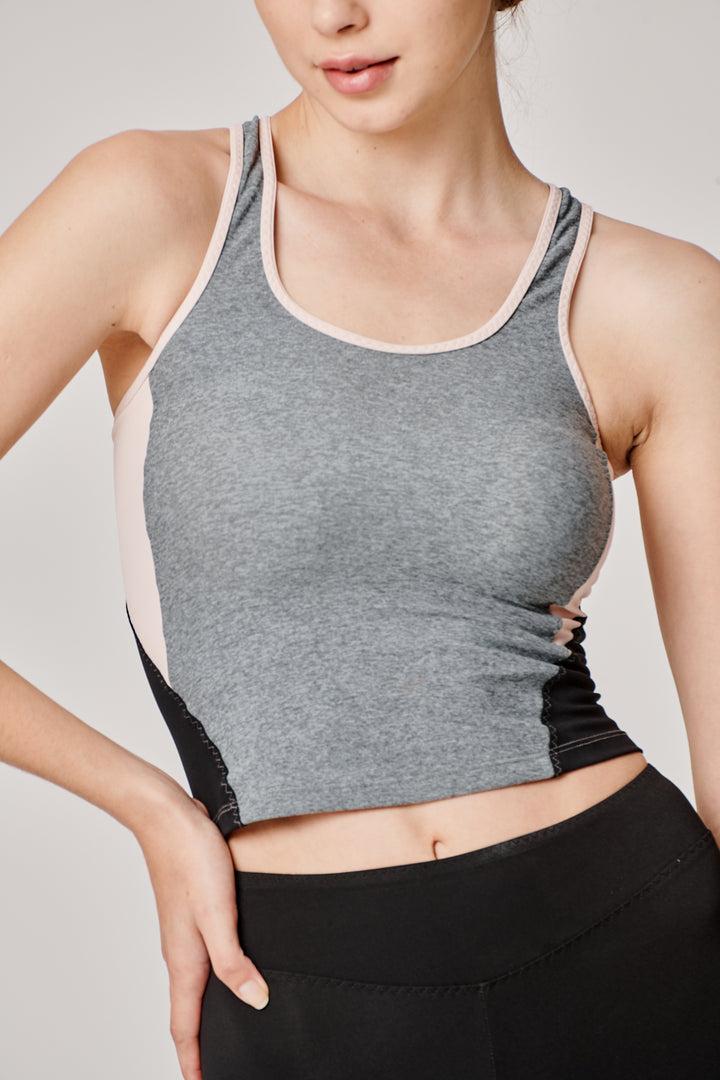 Sàpopa Classy Grey-Pink Crop Top Spedizione Gratuita