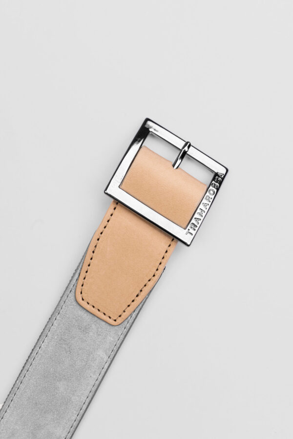 Sartoria Tramarossa CINTURA COLOR ARGENTO IN SUEDE Spedizione gratuita