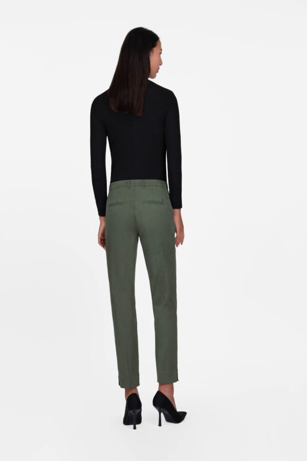 Sartoria Tramarossa PANTALONE ADELE SLIM IN COTONE VERDE Vendita Economica