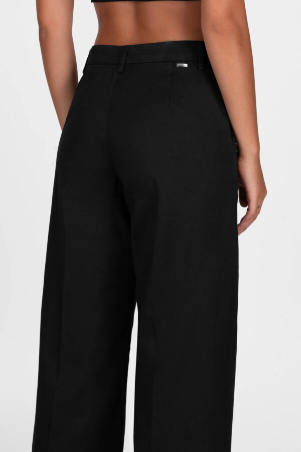 Sartoria Tramarossa PANTALONE AMELIA WIDE LEG IN GABARDINA DI COTONE NERO I Più Venduti