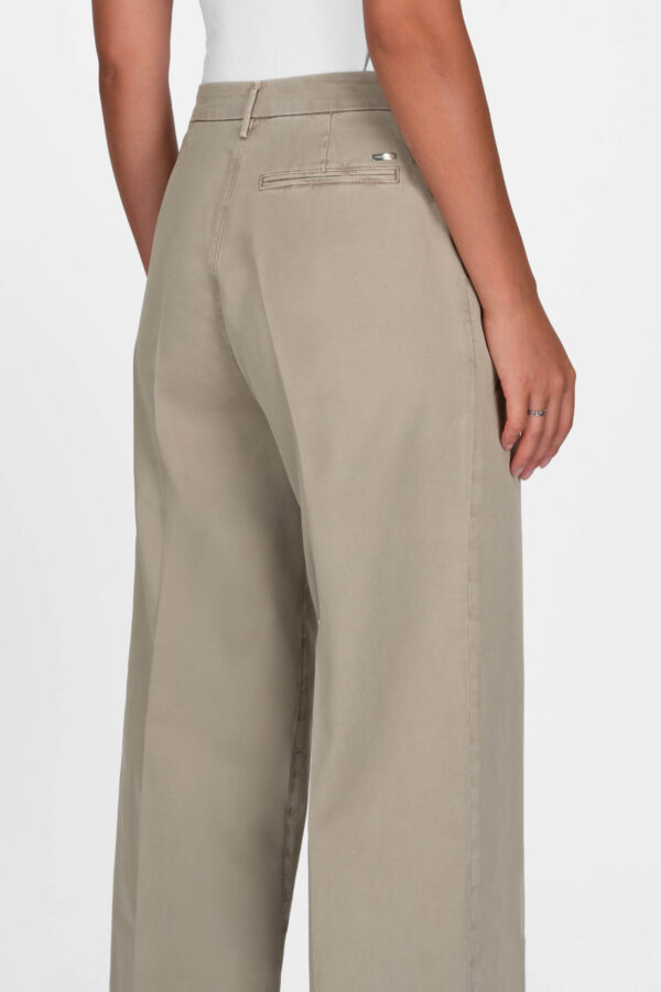 Sartoria Tramarossa PANTALONE AURELIA WIDE LEG GABARDINA DI COTONE SAND Nuova