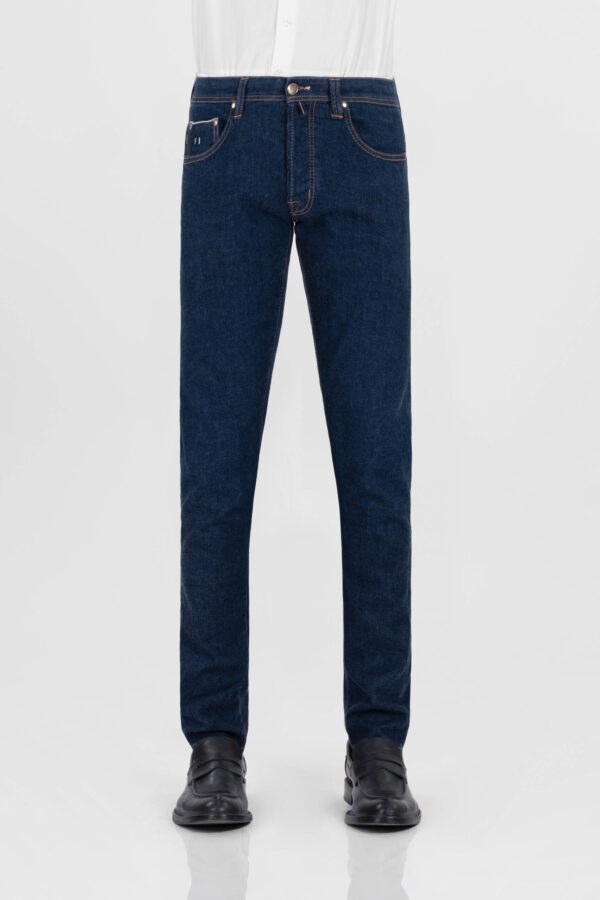 Sartoria Tramarossa JEANS LEONARDO BUTTONS REGULAR BLUE GOLD IN DENIM BLU SCURO Qualità