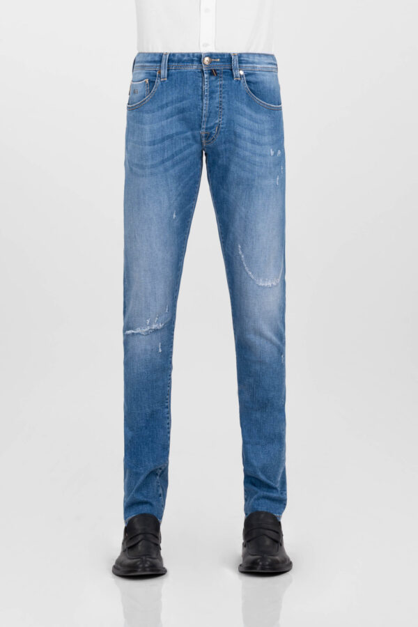 Sartoria Tramarossa JEANS LEONARDO BUTTONS REGULAR BLUE GOLD IN DENIM BLU MEDIO Vendita