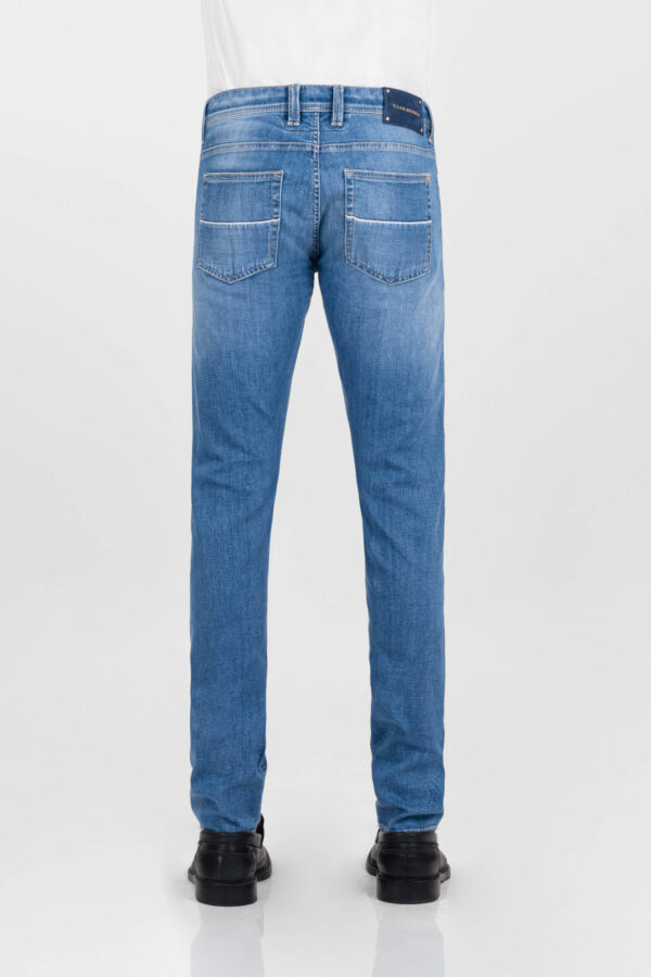 Sartoria Tramarossa JEANS LEONARDO BUTTONS REGULAR BLUE GOLD IN DENIM BLU MEDIO Vendita
