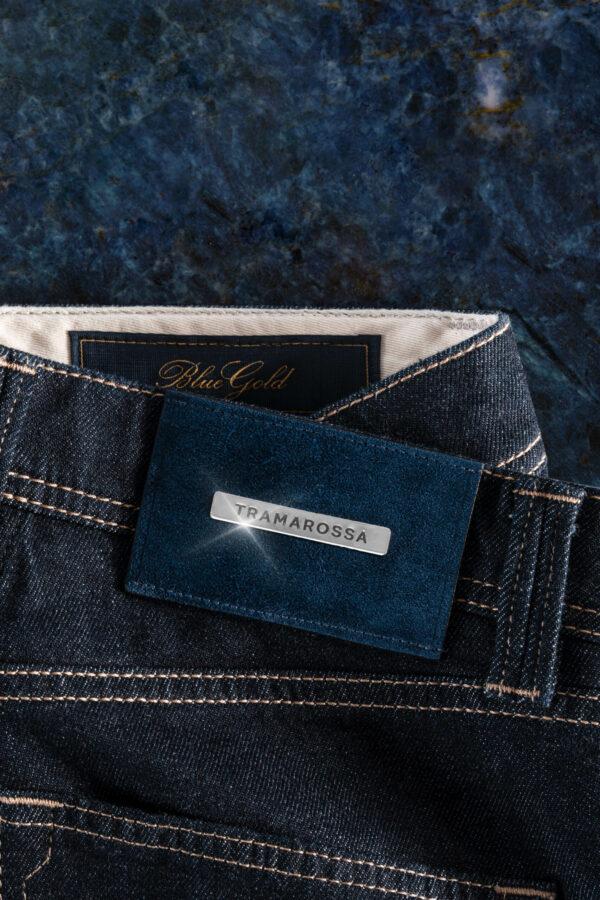 Sartoria Tramarossa JEANS LEONARDO BUTTONS REGULAR IN DENIM ARGENTO 925 BLU SCURO Pezzi Unici