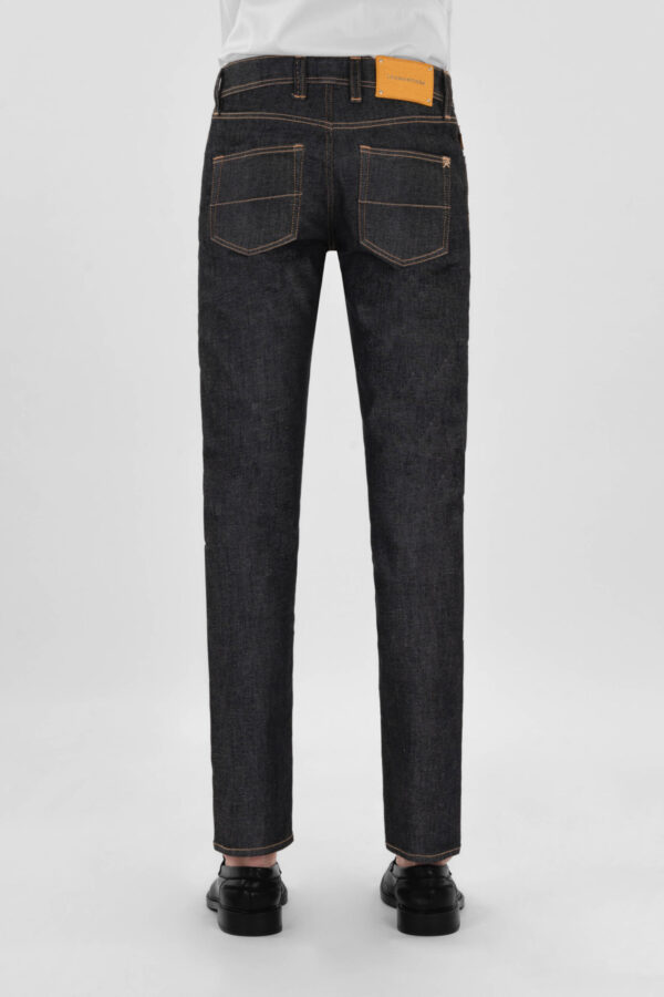 Sartoria Tramarossa JEANS LEONARDO ZIP SS SLIM IN DENIM STRETCH LIZARD MADREPERLA BLU SCURO Soddisfazione Garantita