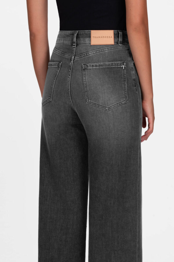 Sartoria Tramarossa JEANS VIOLA WIDE LEG IN DENIM NERO I Più Venduti