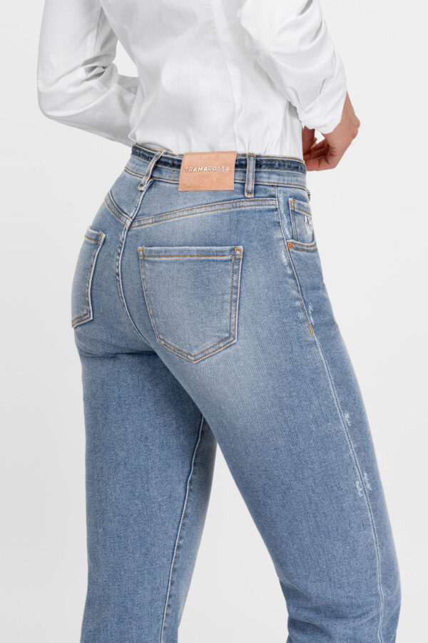 Sartoria Tramarossa JEANS AMERICA SLIM IN DENIM BLU MEDIO In Saldo