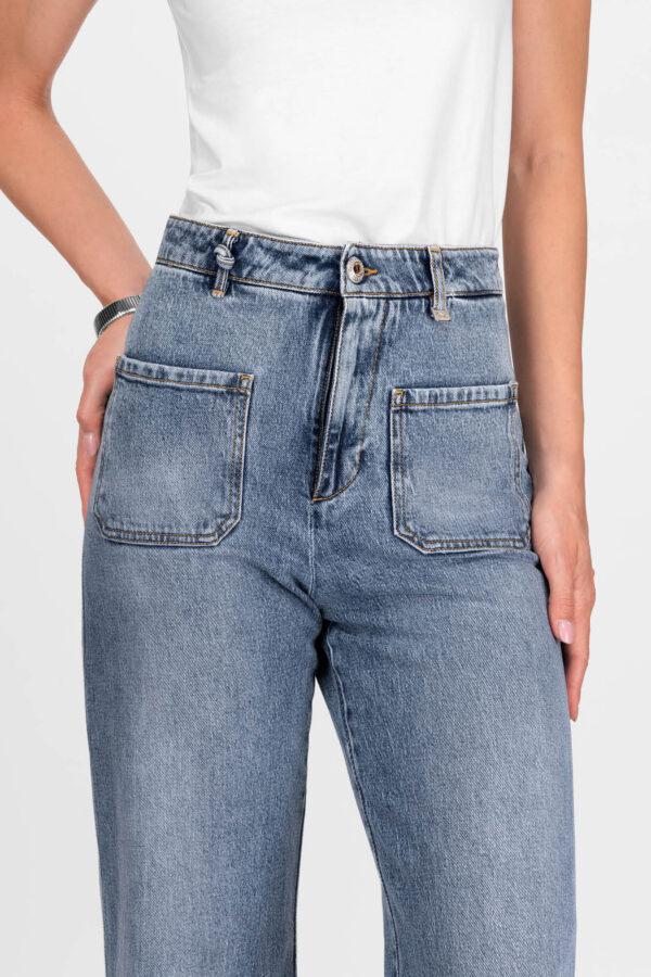Sartoria Tramarossa JEANS VIRGINIA WIDE LEG IN DENIM BLU CHIARO Nuova
