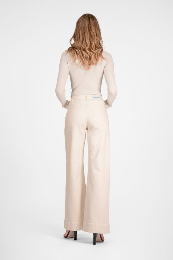 Sartoria Tramarossa PANTALONE VIOLA WIDE LEG IN BULL DI COTONE BEIGE Italy