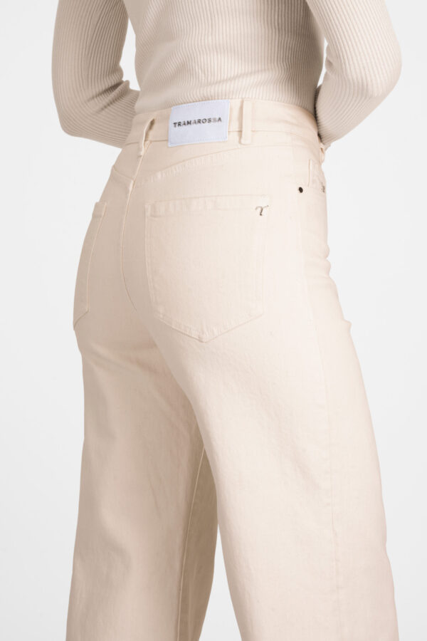Sartoria Tramarossa PANTALONE VIOLA WIDE LEG IN BULL DI COTONE BEIGE Italy