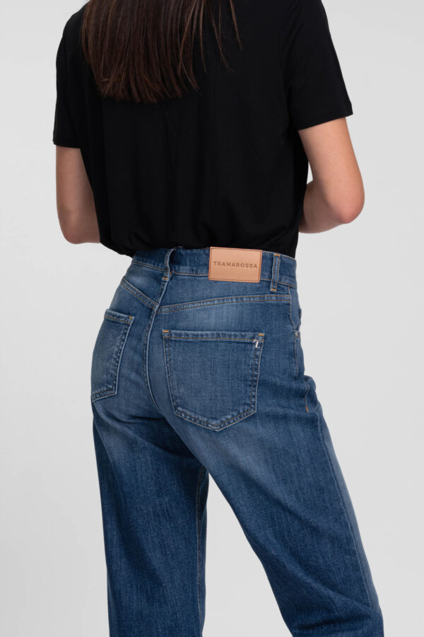 Sartoria Tramarossa JEANS MONICA STRAIGHT IN DENIM BLU MEDIO Negozi Online