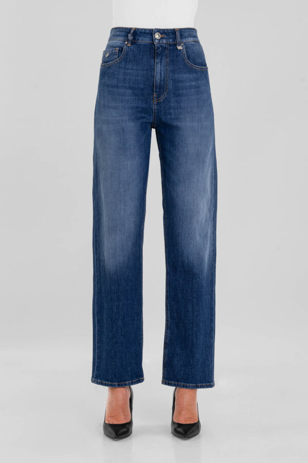 Sartoria Tramarossa JEANS MONICA STRAIGHT IN DENIM BLU MEDIO Negozi Online