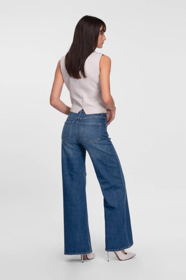Sartoria Tramarossa JEANS MONICA WIDE WIDE LEG IN DENIM BLU MEDIO Acquista Ora
