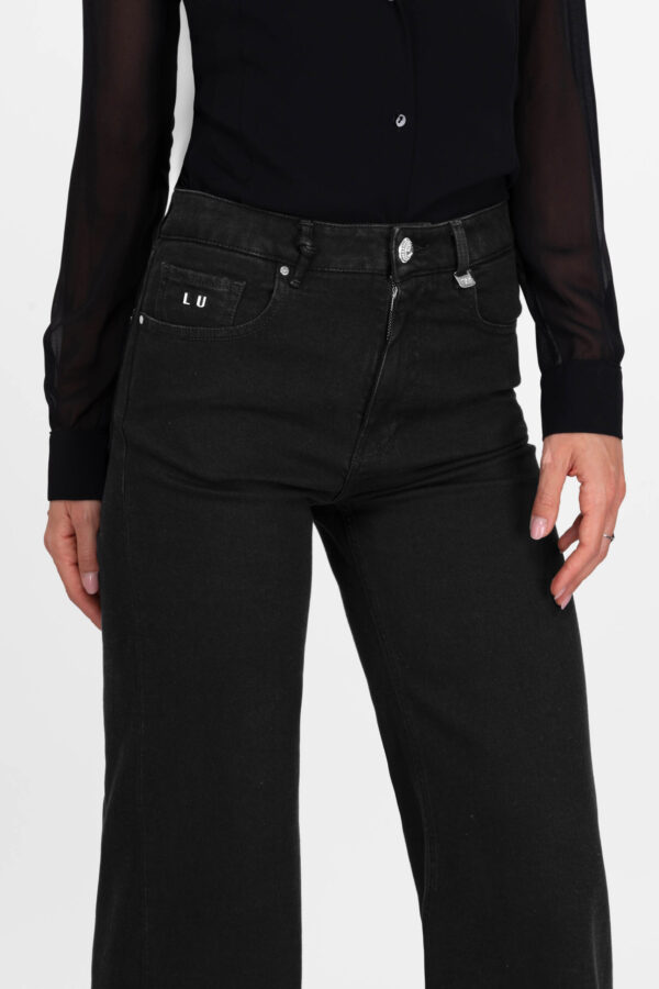 Sartoria Tramarossa JEANS MONICA WIDE WIDE LEG IN DENIM NERO Promozione Limitata