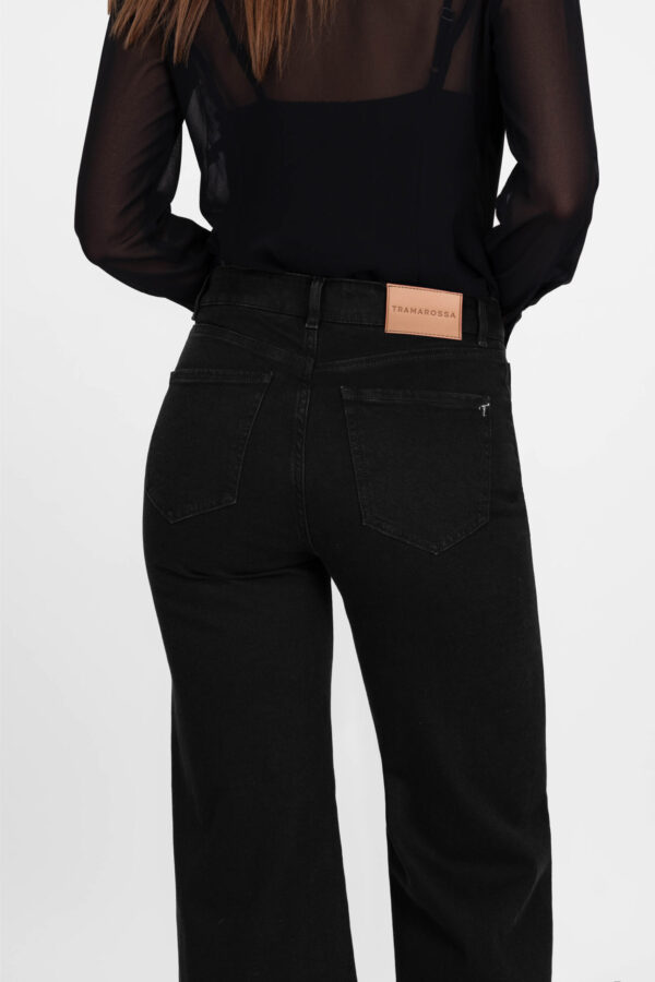 Sartoria Tramarossa JEANS MONICA WIDE WIDE LEG IN DENIM NERO Promozione Limitata