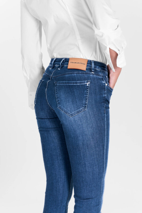 Sartoria Tramarossa JEANS BIANCA SLIM SKINNY IN DENIM STRETCH BLU MEDIO Affare Del Giorno