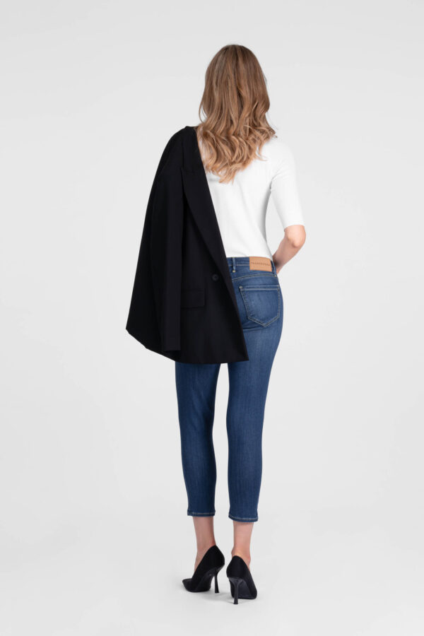 Sartoria Tramarossa JEANS BIANCA CAPRI SKINNY IN DENIM STRETCH BLU MEDIO Fornitura limitata
