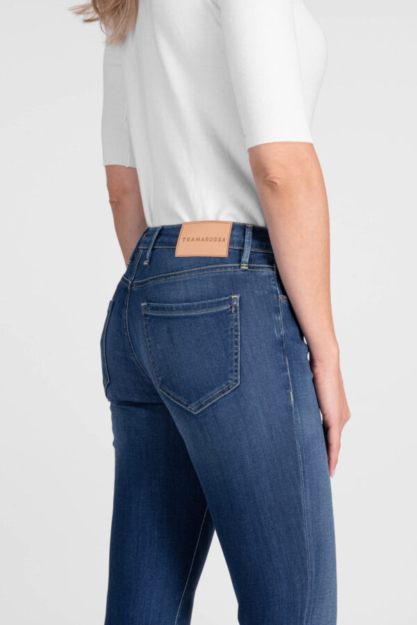 Sartoria Tramarossa JEANS BIANCA CAPRI SKINNY IN DENIM STRETCH BLU MEDIO Fornitura limitata