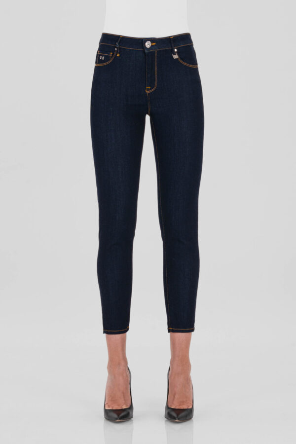 Sartoria Tramarossa JEANS BIANCA CAPRI SKINNY IN DENIM STRETCH BLU SCURO Offerta esclusiva
