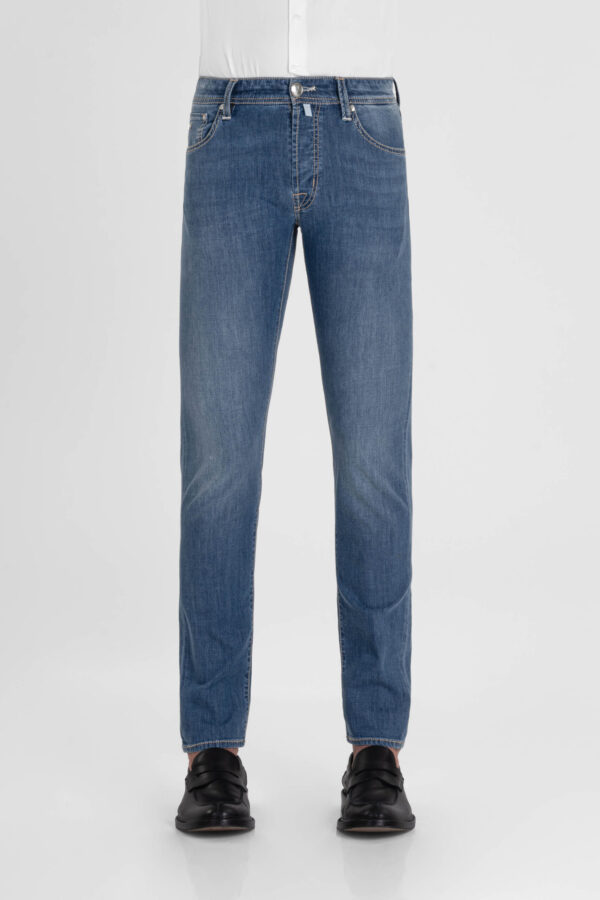 Sartoria Tramarossa JEANS MICHELANGELO ZIP REGULAR IN DENIM SUPER LEGGERO BLU MEDIO Online