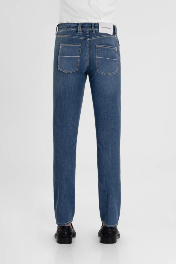 Sartoria Tramarossa JEANS MICHELANGELO ZIP REGULAR IN DENIM SUPER LEGGERO BLU MEDIO Online