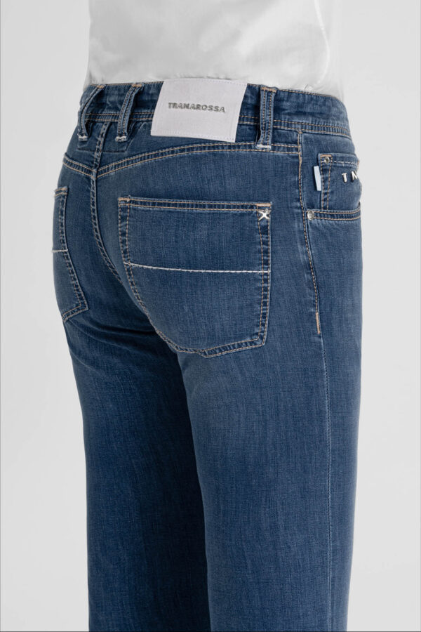 Sartoria Tramarossa JEANS MICHELANGELO ZIP REGULAR IN DENIM SUPER LEGGERO BLU MEDIO Online