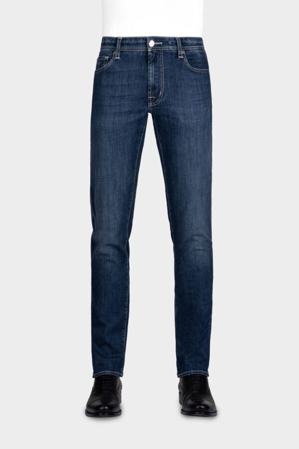 Sartoria Tramarossa JEANS LEONARDO ZIP REGULAR IN DENIM BLU SCURO In Vendita