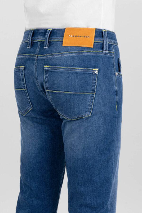 Sartoria Tramarossa MICHELANGELO ZIP SS SLIM MEDIUM BLUE STRETCH DENIM JEANS Offerte