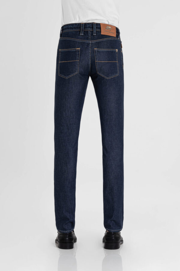 Sartoria Tramarossa JEANS LEONARDO ZIP REGULAR IN DENIM SETA BLU MEDIO Vendita Calda
