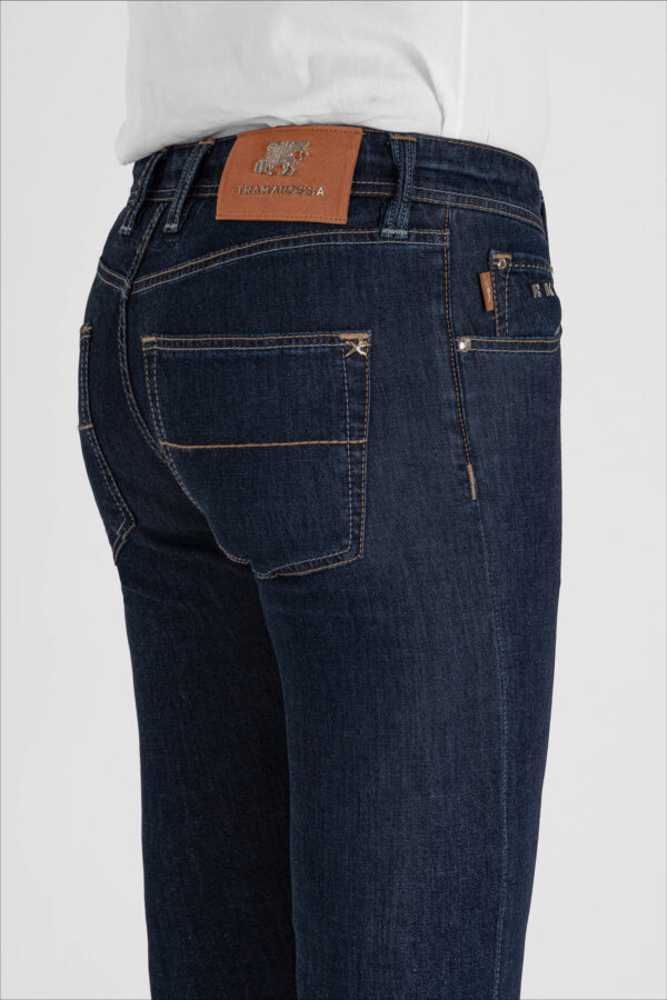 Sartoria Tramarossa JEANS LEONARDO ZIP REGULAR IN DENIM SETA BLU MEDIO Vendita Calda