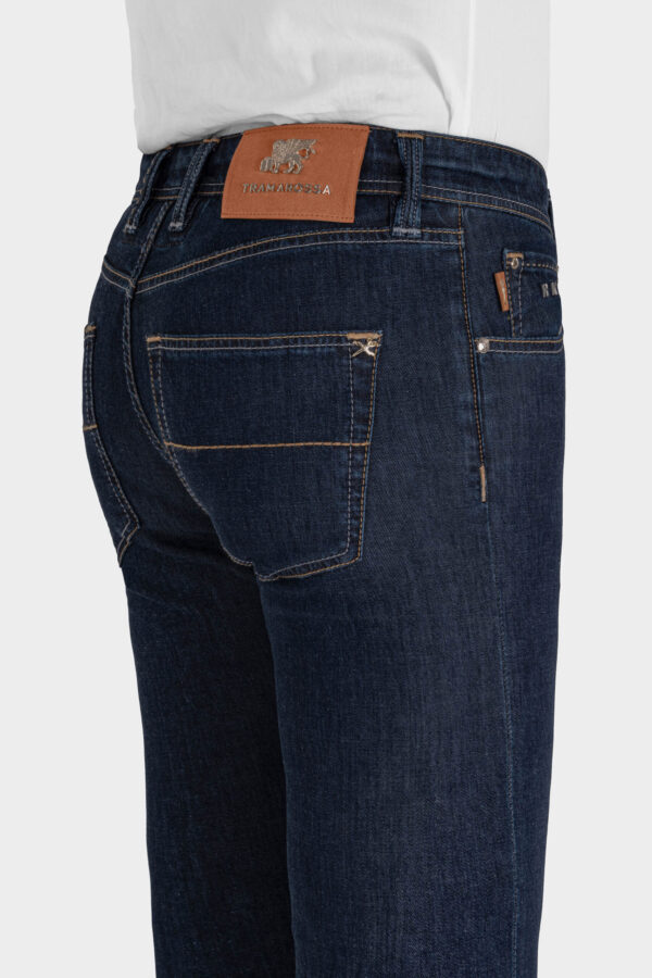 Sartoria Tramarossa JEANS MICHELANGELO ZIP REGULAR IN DENIM SETA BLU MEDIO Saldi Di Fabbrica