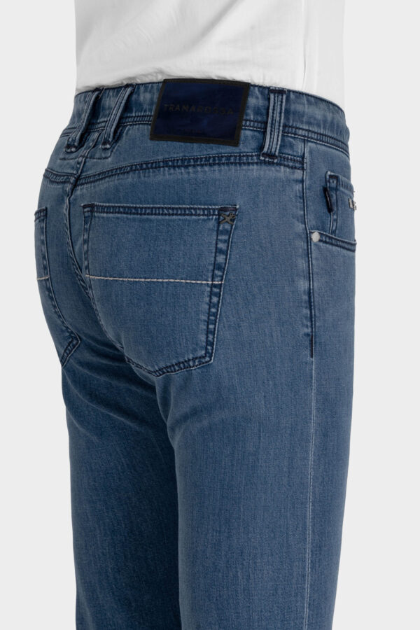 Sartoria Tramarossa JEANS MICHELANGELO ZIP REGULAR IN DENIM SETA BLU MEDIO I Più Venduti