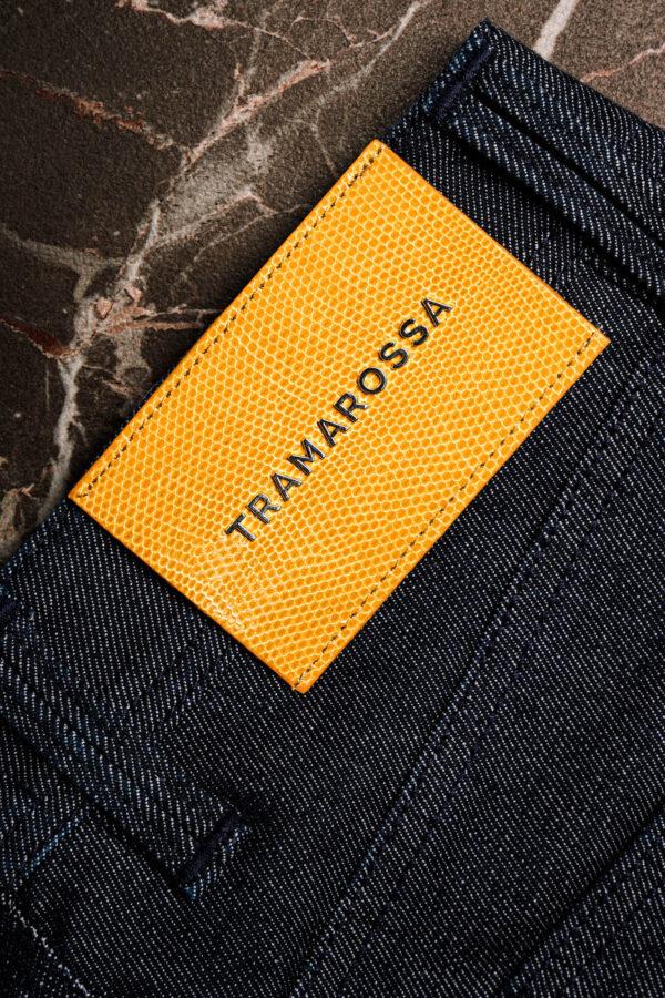 Sartoria Tramarossa JEANS LEONARDO ZIP REGULAR IN DENIM LIZARD MADREPERLA BLU SCURO In Saldo