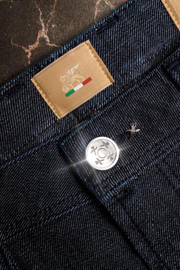 Sartoria Tramarossa JEANS LEONARDO ZIP REGULAR IN DENIM LIZARD MADREPERLA BLU SCURO In Saldo